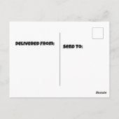 Flamingo mit Weihnachtsmannmütze neben Weihnachtsb Postkarte (Rückseite)