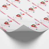 Flamingo mit Weihnachtsmannmütze-und Wreath-frohen Geschenkpapier (Ecke)