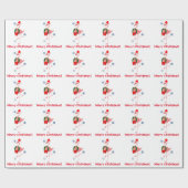 Flamingo mit Weihnachtsmannmütze-und Wreath-frohen Geschenkpapier (Flach)