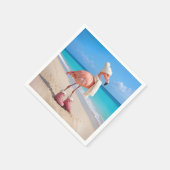 Flamingo mit Winter-Schal und Hut Serviette (Ecke)