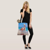 Flamingo mit Winter-Schal und Hut Tasche (Am Model)