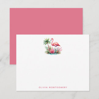 Flamingo-Mitteilungskarten mit Personalisiertem Na Mitteilungskarte