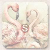 Flamingo Monogram Getränkeuntersetzer (Vorderseite)