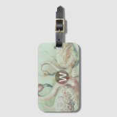 Flamingo Monogram Personalisiert Gepäckanhänger (Vorderseite Vertikal)