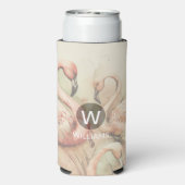 Flamingo Monogram Personalisiert Selters Dosenkühler (Seltzer Rückseite)