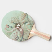Flamingo Monogram Personalisiert Tischtennis Schläger (Seitenansicht)