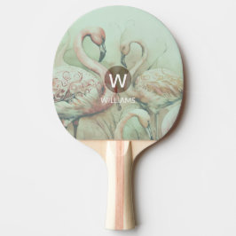 Flamingo Monogram Personalisiert Tischtennis Schläger