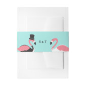 Flamingo Monogram Wedding Einladungsbanderole (Vorderseite Beispiel)