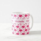 Flamingo-Monogramm-Kaffee-Tassen Kaffeetasse (VorderseiteRechts)