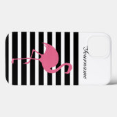 Flamingo Monogramm-Stil Case-Mate iPhone Hülle (Rückseite (Horizontal))