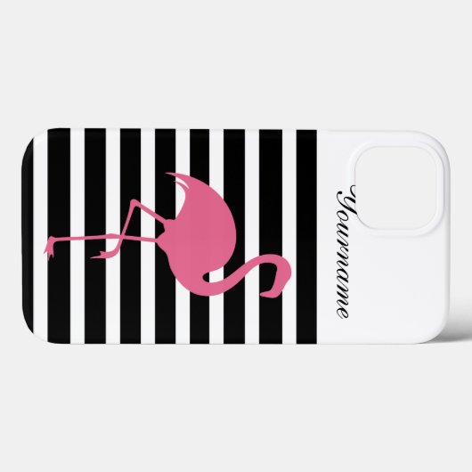 Flamingo Monogramm-Stil Case-Mate iPhone Hülle (Rückseite (Horizontal))