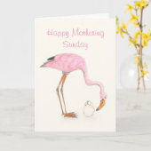Flamingo Mothering Sunday Card Karte (Gelbe Blume)