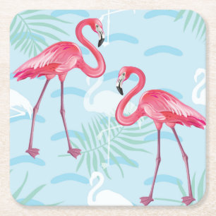 Flamingo-Muster 2 Rechteckiger Pappuntersetzer