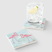 Flamingo-Muster 2 Steinuntersetzer (Seitenansicht)