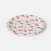 Flamingo-Muster-Aquarell-Pappteller Pappteller (Schrägansicht)