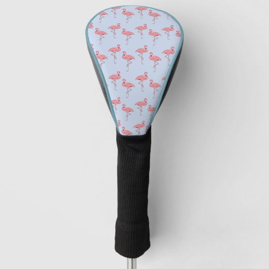 Flamingo Muster auf Sky Blue Golf Head Cover Headcover (Vorderseite)
