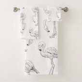 Flamingo-Muster Badhandtuch Set (Insitu)