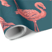Flamingo-Muster Geschenkpapier (Rolleneckpunkt)