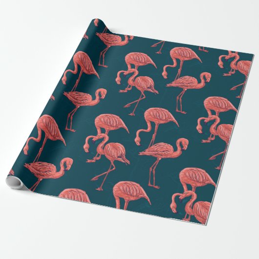 Flamingo-Muster Geschenkpapier (Ungerollt)