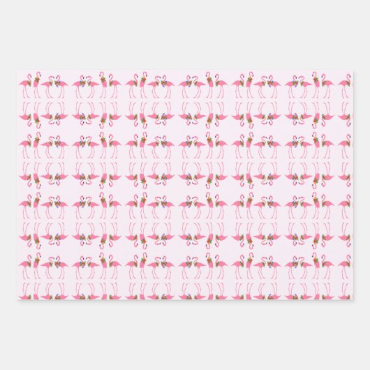 Flamingo Muster Geschenkpapier Set (Vorderseite 3)
