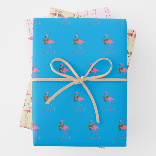 Flamingo Muster Geschenkpapier Set (Beispiel)