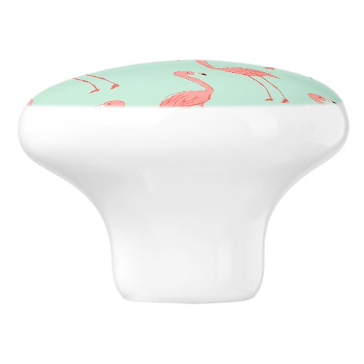 Flamingo-Muster Keramikknauf (Seitenansicht)