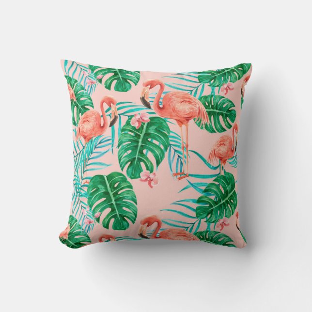 Flamingo-Muster Kissen (Vorderseite)
