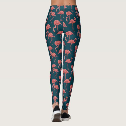 Flamingo-Muster Leggings (Rückseite)
