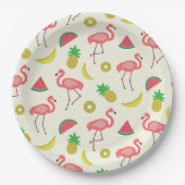 Flamingo-Muster mit Wassermelone und Ananas Pappteller (Vorderseite)