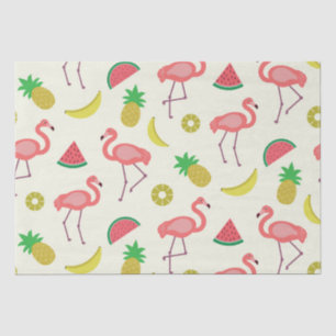 Flamingo-Muster mit Wassermelone und Ananas Seidenpapier