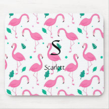 Flamingo Muster Monogram und Name Custom
