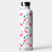Flamingo Muster Monogram und Name Custom Trinkflasche (Rechts)
