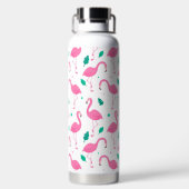 Flamingo Muster Monogram und Name Custom Trinkflasche (Rückseite)