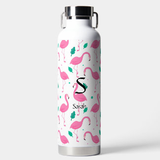 Flamingo Muster Monogram und Name Custom Trinkflasche