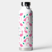 Flamingo Muster Monogram und Name Custom Trinkflasche (links)