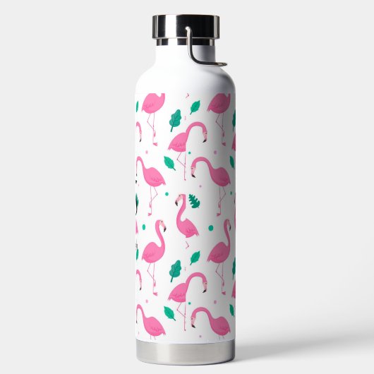 Flamingo Muster Monogram und Name Custom Trinkflasche (links)