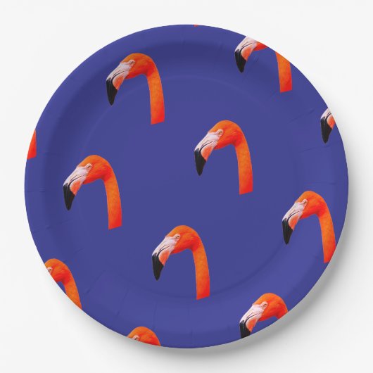 Flamingo-Muster Pappteller (Vorderseite)