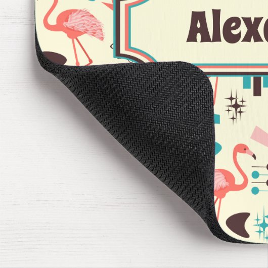 Flamingo-Muster Personalisiert Mousepad (Ecke)