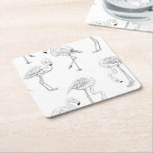 Flamingo-Muster Rechteckiger Pappuntersetzer (angewinkelt)