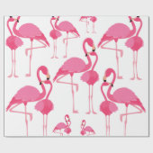 Flamingo-Muster rosa Geschenkpapier (Flach)
