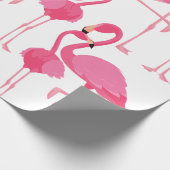 Flamingo-Muster rosa Geschenkpapier (Ecke)
