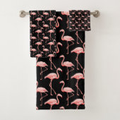 Flamingo Muster rosa Vogelschwarm Tropentierlover Badhandtuch Set (Insitu)