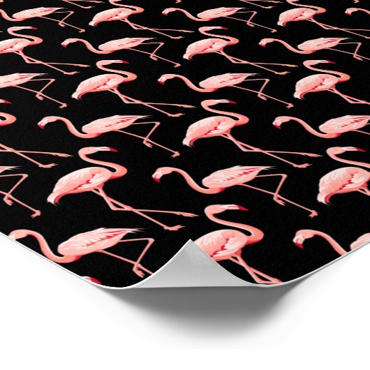Flamingo Muster rosa Vogelschwarm Tropentierlover Poster (Ecke)