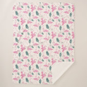 Flamingo-Muster Sherpadecke (Vorderseite)