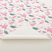 Flamingo-Muster Sherpadecke (3/4)