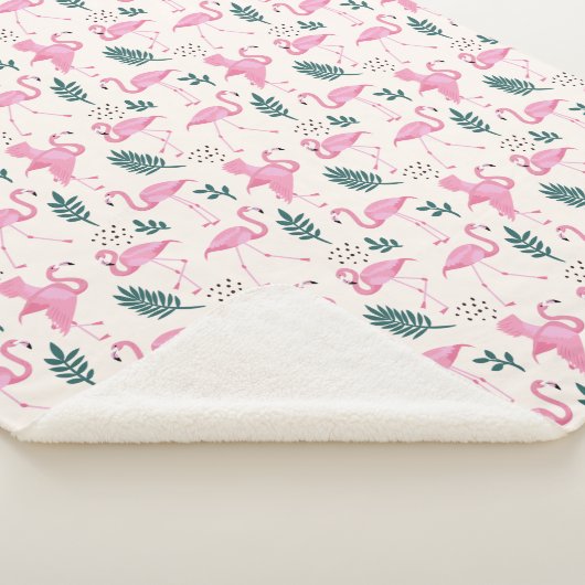 Flamingo-Muster Sherpadecke (3/4)