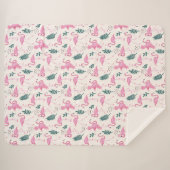 Flamingo-Muster Sherpadecke (Vorderseite (Horizontal))