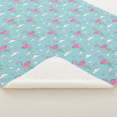 Flamingo-Muster Sherpadecke (3/4)