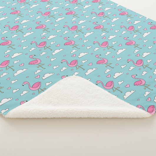 Flamingo-Muster Sherpadecke (3/4)