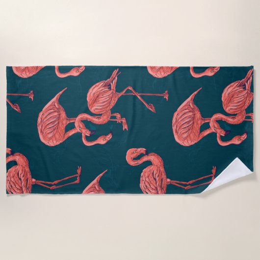 Flamingo-Muster Strandtuch (Vorderseite)